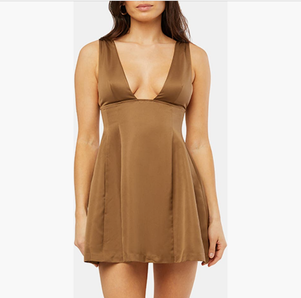 Satin V Neck Mini by WeWoreWhat
