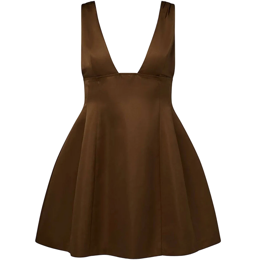Satin V Neck Mini by WeWoreWhat